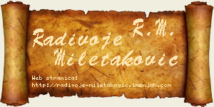 Radivoje Miletaković vizit kartica
